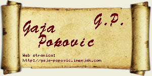 Gaja Popović vizit kartica